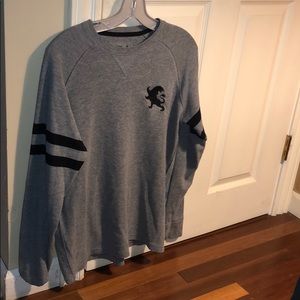 Gray and black men’s express long sleeve shirt